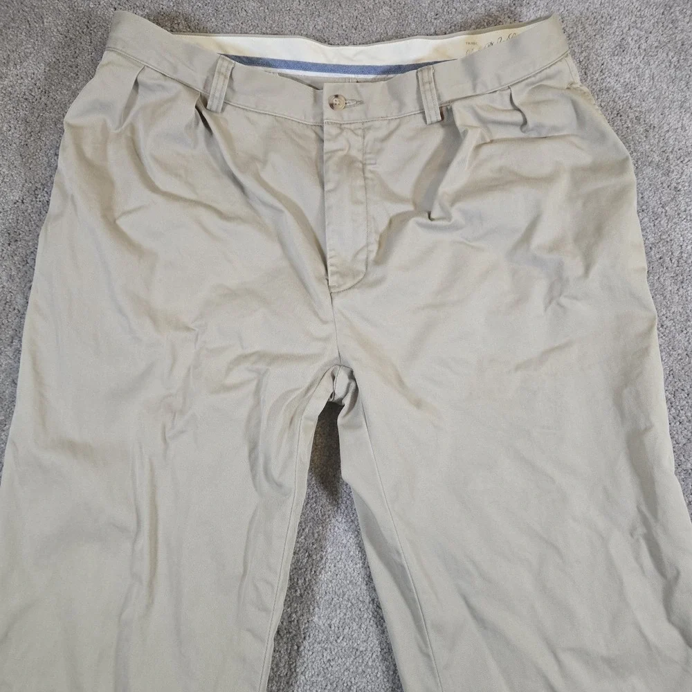 Vintage Polo Ralph Lauren Prospect Pants Mens 36x32 Tan Khaki 100% Cotton Preppy